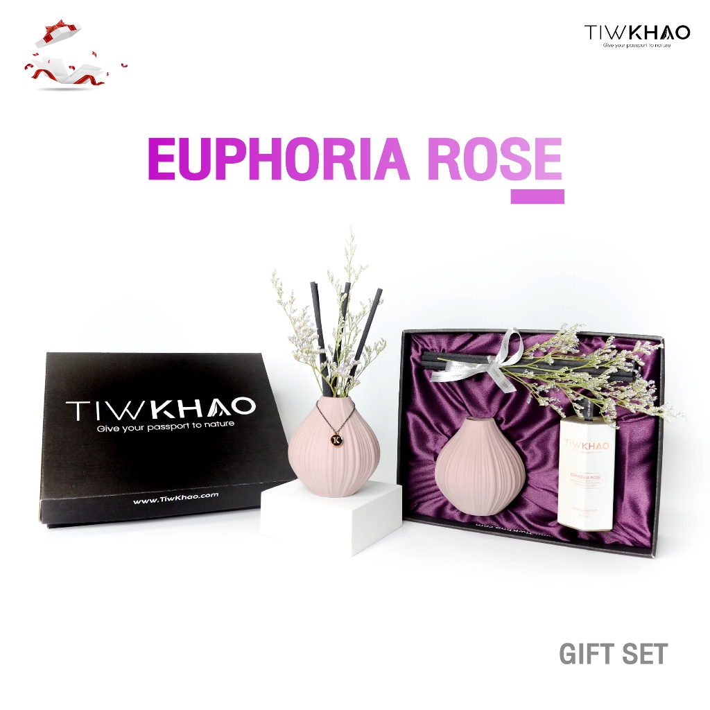 Premium - EUPHORIA ROSE Reed Diffuser ทิวเขาก้านไม้หอมปรับอากาศ กลิ่น EUPHORIA ROSE 160 ml. Rose Flamingo Color ของขวัญ