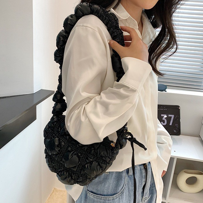 BBG-PTL กระเป๋าผ้า กระเป๋าสะพายข้าง กระเป๋าก้อนเมฆ ปุกปุย ผ้านิ่ม ใบเล็ก bag fashion