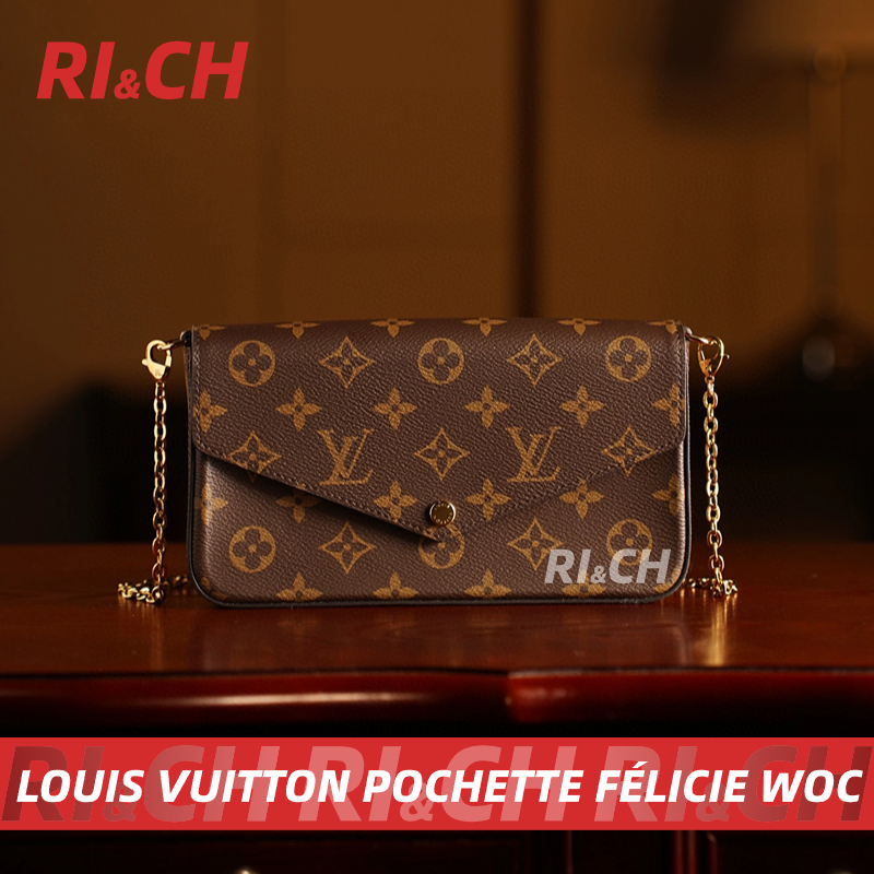 #Rich ราคาถูกที่สุดใน Shopee แท้💯LOUIS VUITTON กระเป๋ารุ่น Félicie Pochette CHAIN BAG WOC กระเป๋าสะพายสตรี