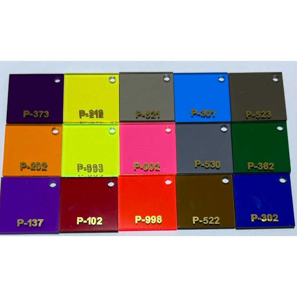 แผ่นอะคริลิคสีๆใส ความหนา 1-3 มิล ขนาด 30x30 cm มี 16 สี (สินค้าพร้อมจัดส่ง)