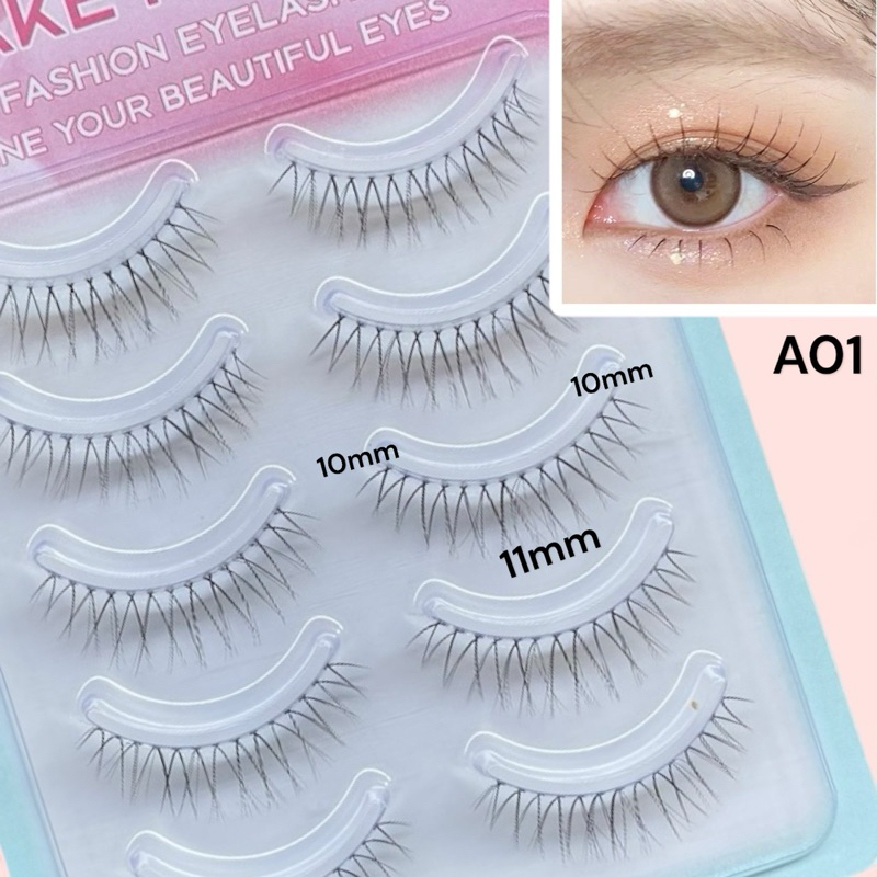 ขนตาปลอม ขนตาปลอมธรรมชาติ AO1 ขนตา ขนมิงค์ แบบธรรมชาติ 5 คู่ Eyelashes