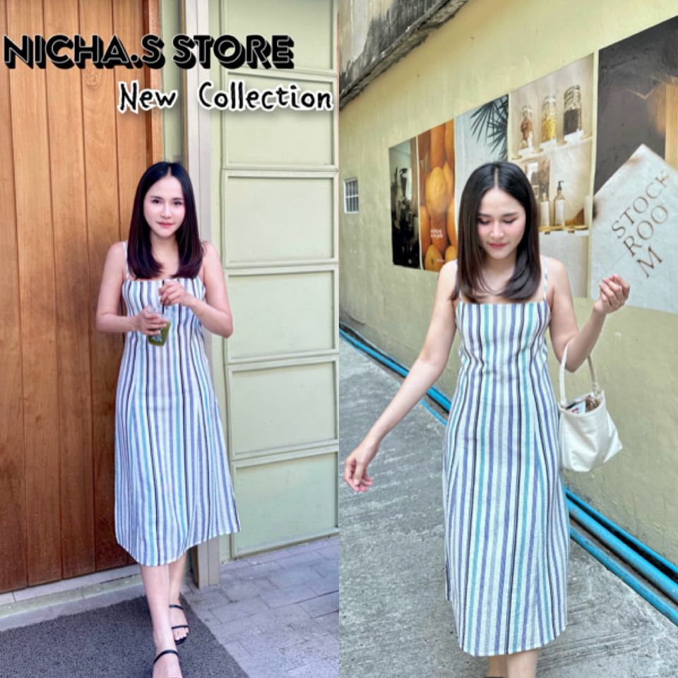 ชุดเดรสสไตล์มินิมอลผูกหลังหลังน่ารักมากกของมันต้องมีสาวๆห้ามพลาดดด!!