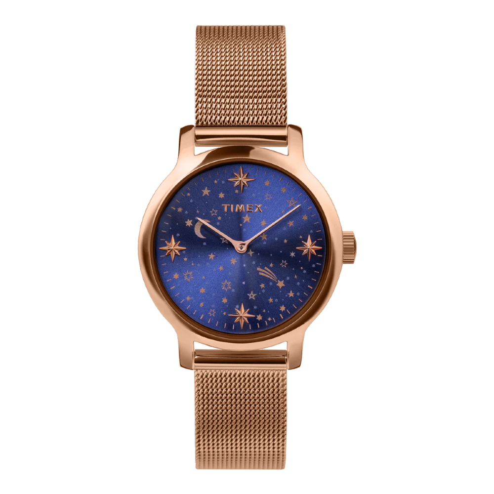 TIMEX TW2W21400 นาฬิกาข้อมือผู้หญิง สายสแตนเลส สีโรสโกลด์ หน้าปัด 31 มม.