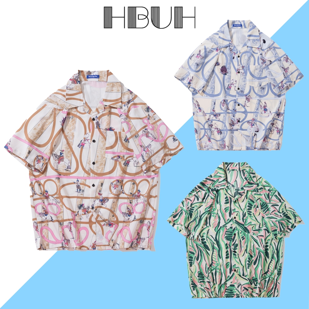 HBUH fashionBOY เสื้อเชิ้ดแฟชั้นผู้ชาย พิมพิ์ลายดอกแก้วดอกใจ ใส่แล้วมีความดุและมีความออนโยนไปในตัว ดาดี้ต้องจัดแล้วนะคะ