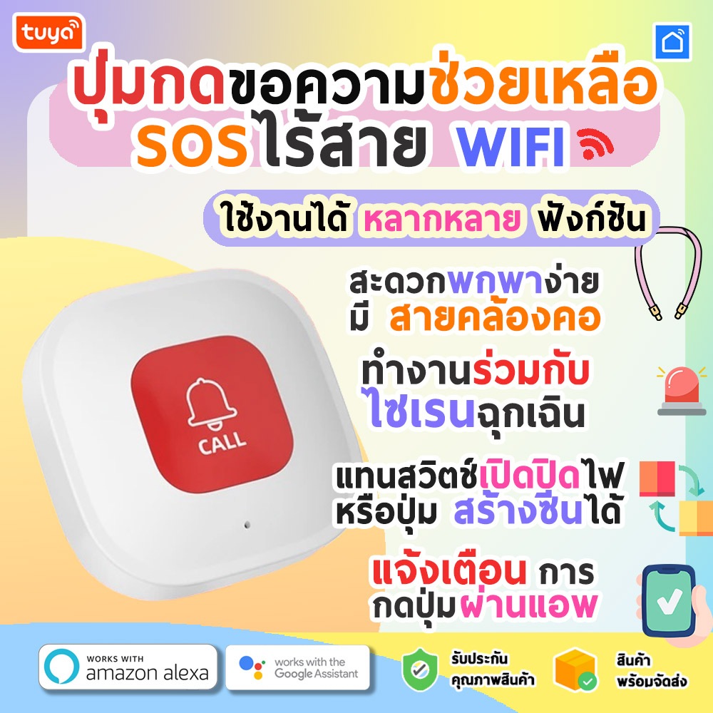 SBT02 ปุ่มกดขอความช่วยเหลือSOSไร้สาย WIFI