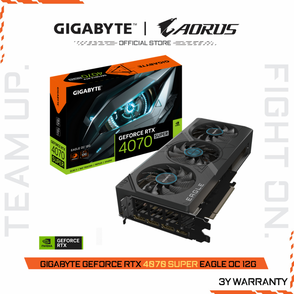 GIGABYTE GeForce RTX 4070 SUPER EAGLE OC 12G (VGA Card) GV-N407SEAGLE OC-12GD-1.0