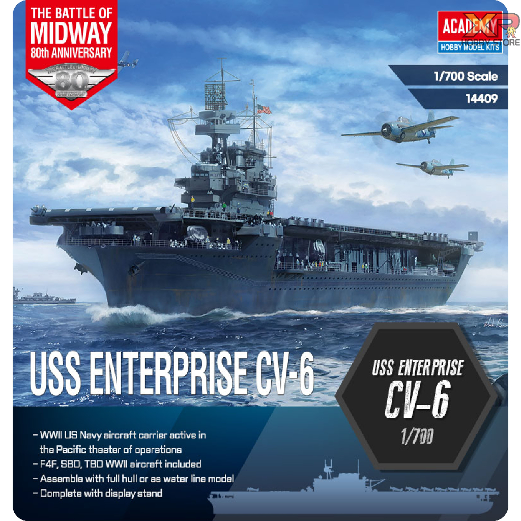 [Academy Model] 1/700: USS ENTERPRISE CV-6 THE BATTLE OF MIDWAY 80TH ANNIVERSARY (AC 14409)