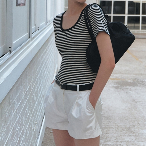 PRE10-15วัน เสื้อยืดลายทางGROVE รุ่น23SU S/T SAND T-SHIRT