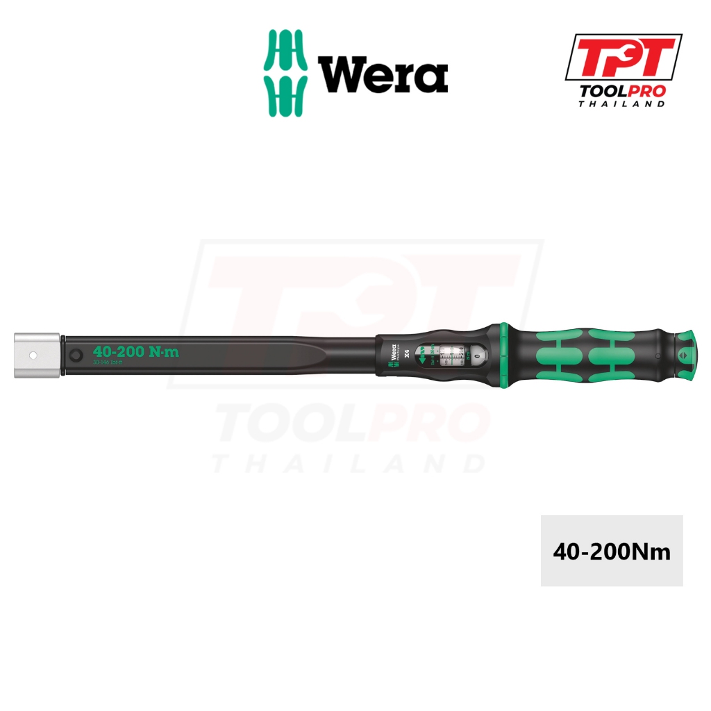 Wera ประแจปอนด์ 40-200Nm, 14x18mm, Click-Torque X4, Torque Wrench for Inserts (05075654001)