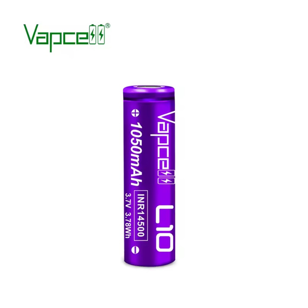 [หัวแบน] ถ่านชาร์จ 14500 Vapcell INR14500 3.7V 1050mAh 3A แบตเตอรี่ลิเธียมแบบชาร์จไฟได้ - รูปที่ 2