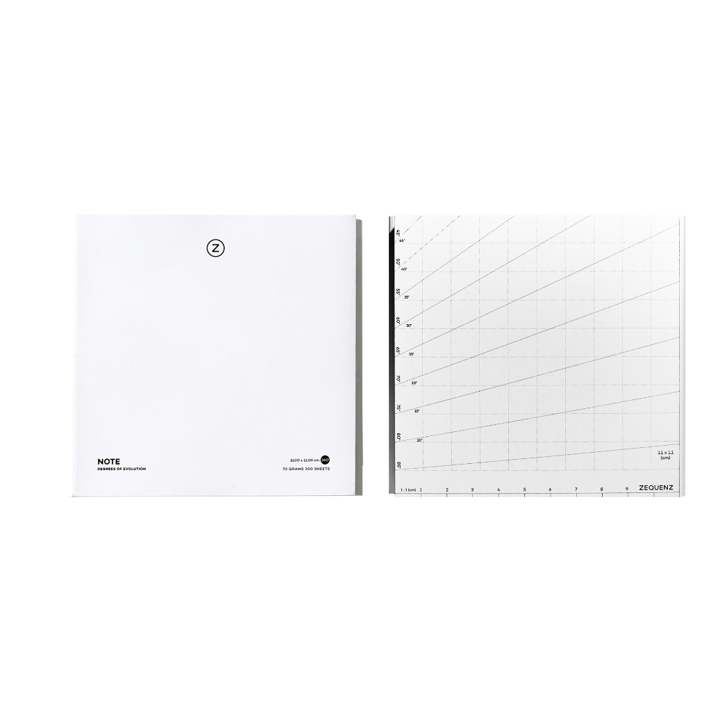 ZEQUENZ NOTE Rounded Spine Step Notepad - White / สมุดฉีก รุ่นสันโค้งมนสเต็ป - สีขาว