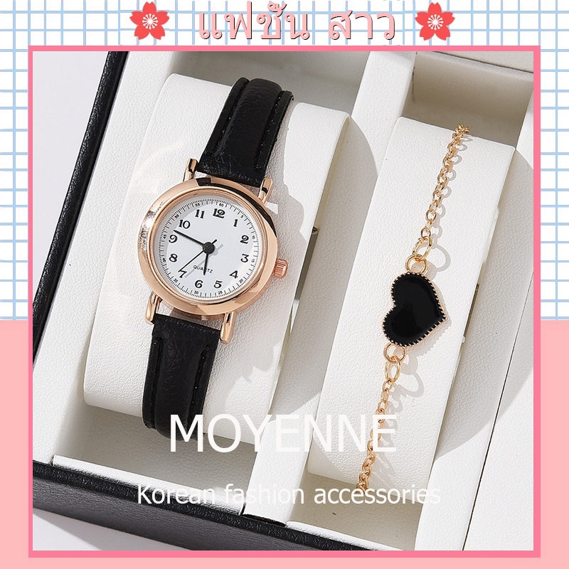 [จัดส่งในกทม] ใหม่ แฟชั่นเกาหลี นาฬิกา ข้อมือผู้หญิง ผู้ชาย สายหนังบาง คุณภาพสูง หน้าปัดเล็ก พระคุณ เครื่องประดับแฟชั่น