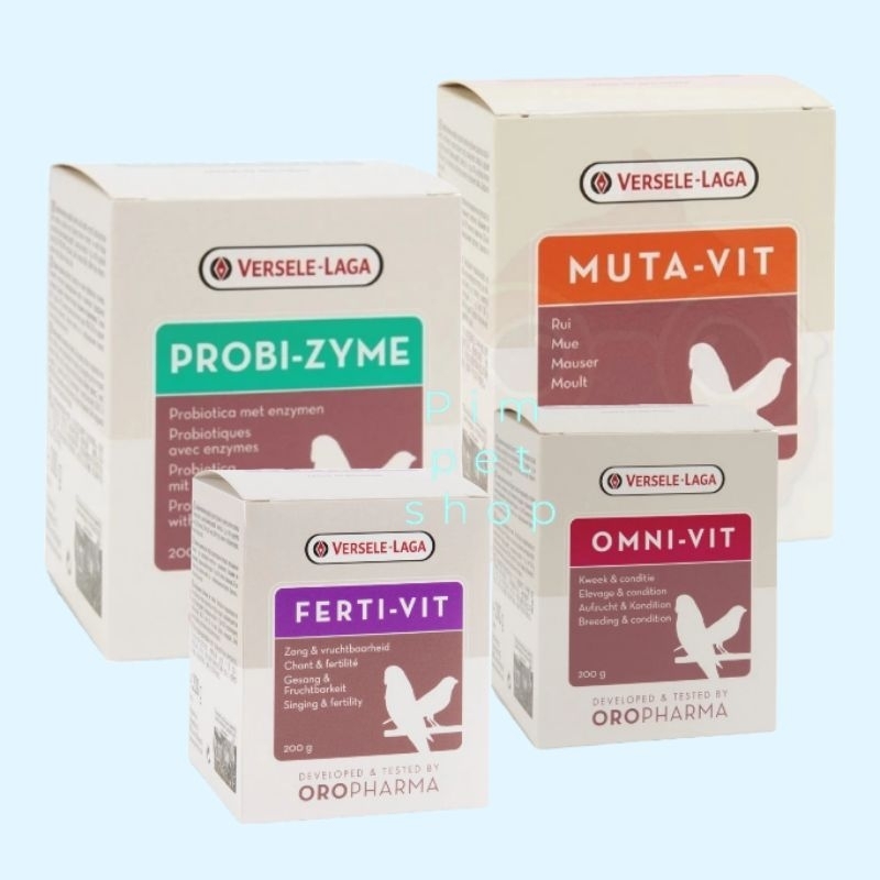[Versele-laga] Ferti-vit/Omni-vit/Muta-vit/Probi-zyme อาหารนก วิตามิน เเคลเซี่ยม เร่งไข่ ช่วยย่อย