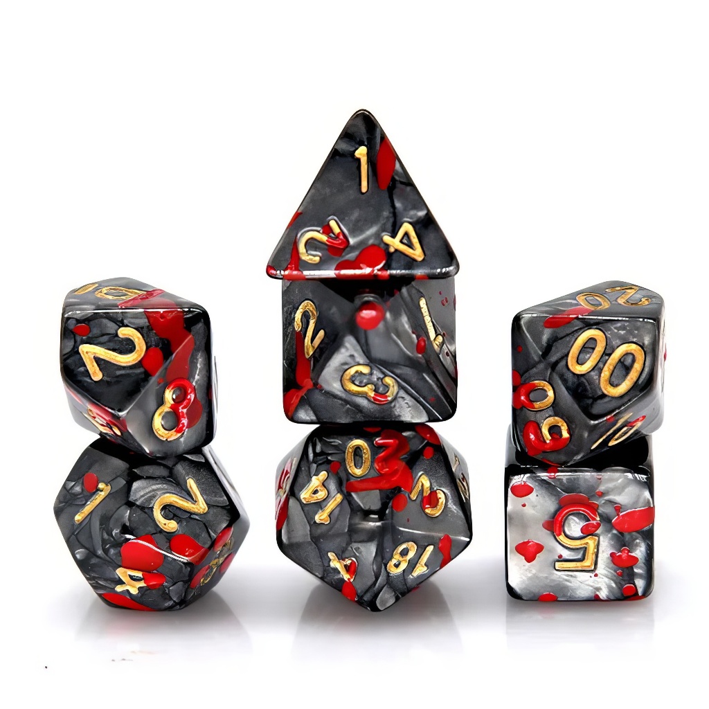 Blood Stone Dice Set of 7 | ลูกเต๋า Dice For DnD D&D MTG RPG TRPG เกมกระดาน บอร์ดเกม Game ไพ่ทาโรต์ Magic เมจิ