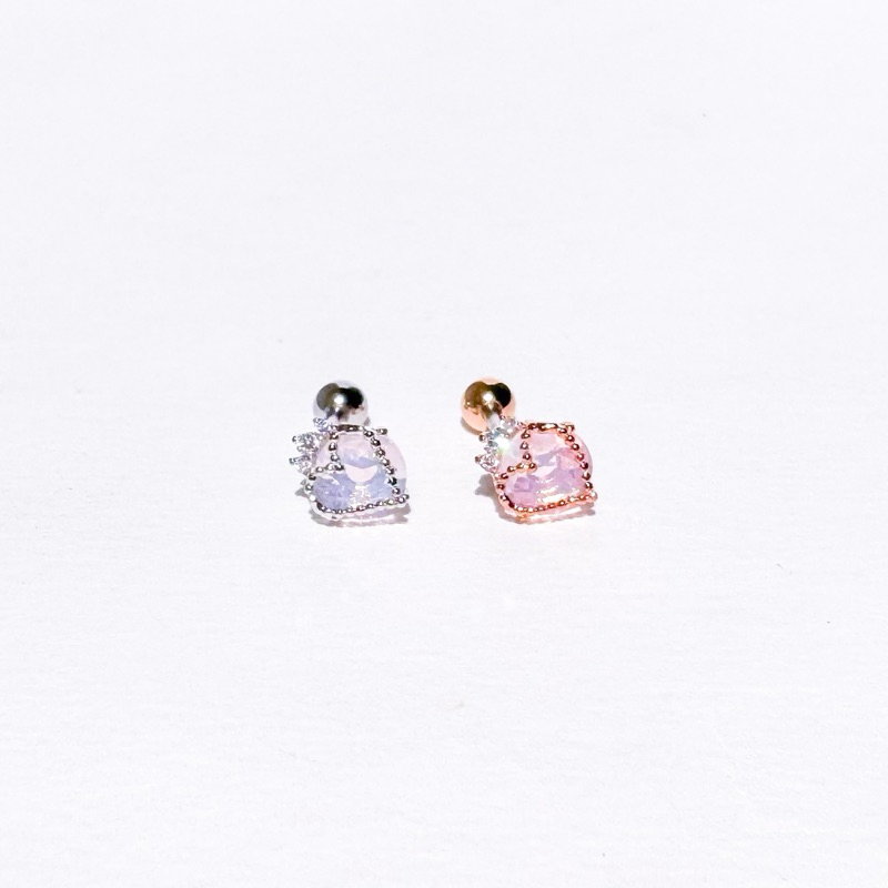 จิวต่างหูเกาหลี More Than Piercing: A262 Airy Crystal Heart