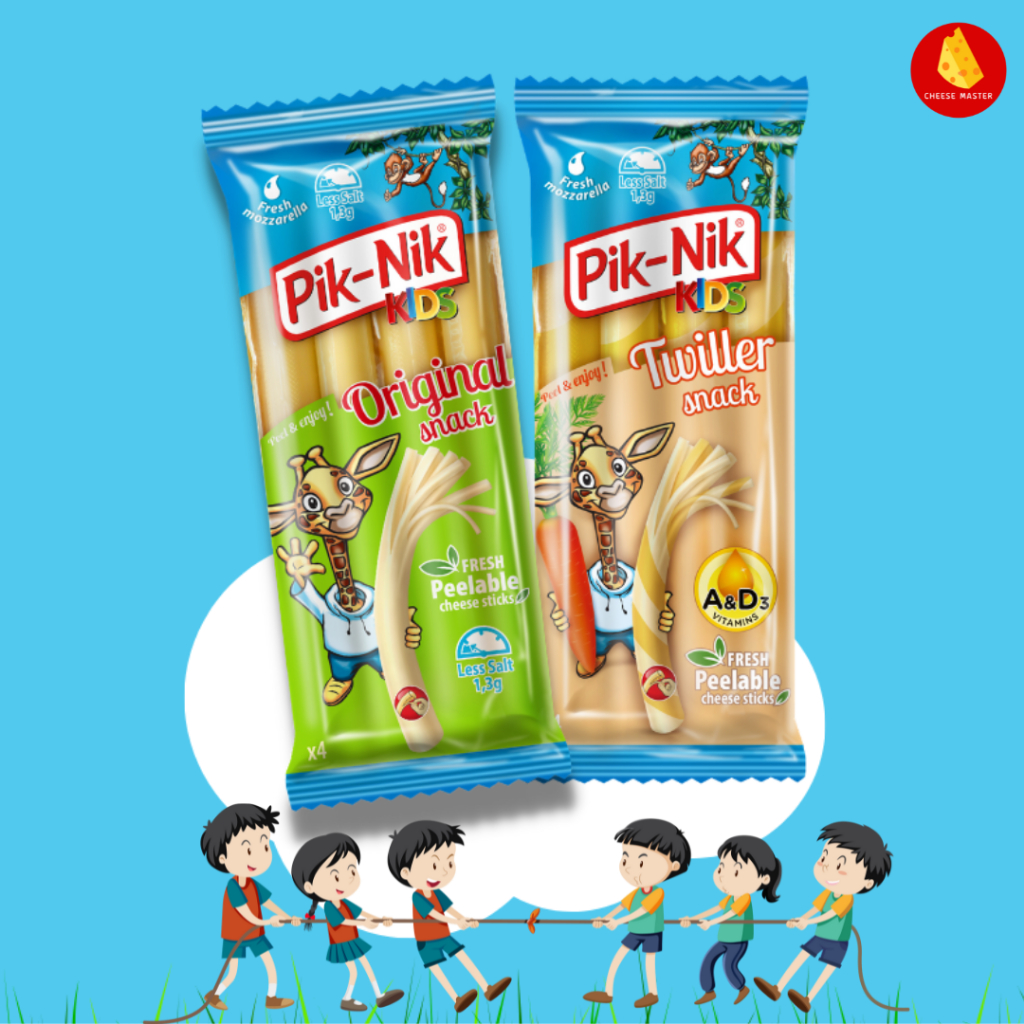 ชีสเด็ก เสริมแคลเชียม ชีสสติ๊ก PIK-NIK CHEESE STICKS MOZZARELLA CHEESE 80g