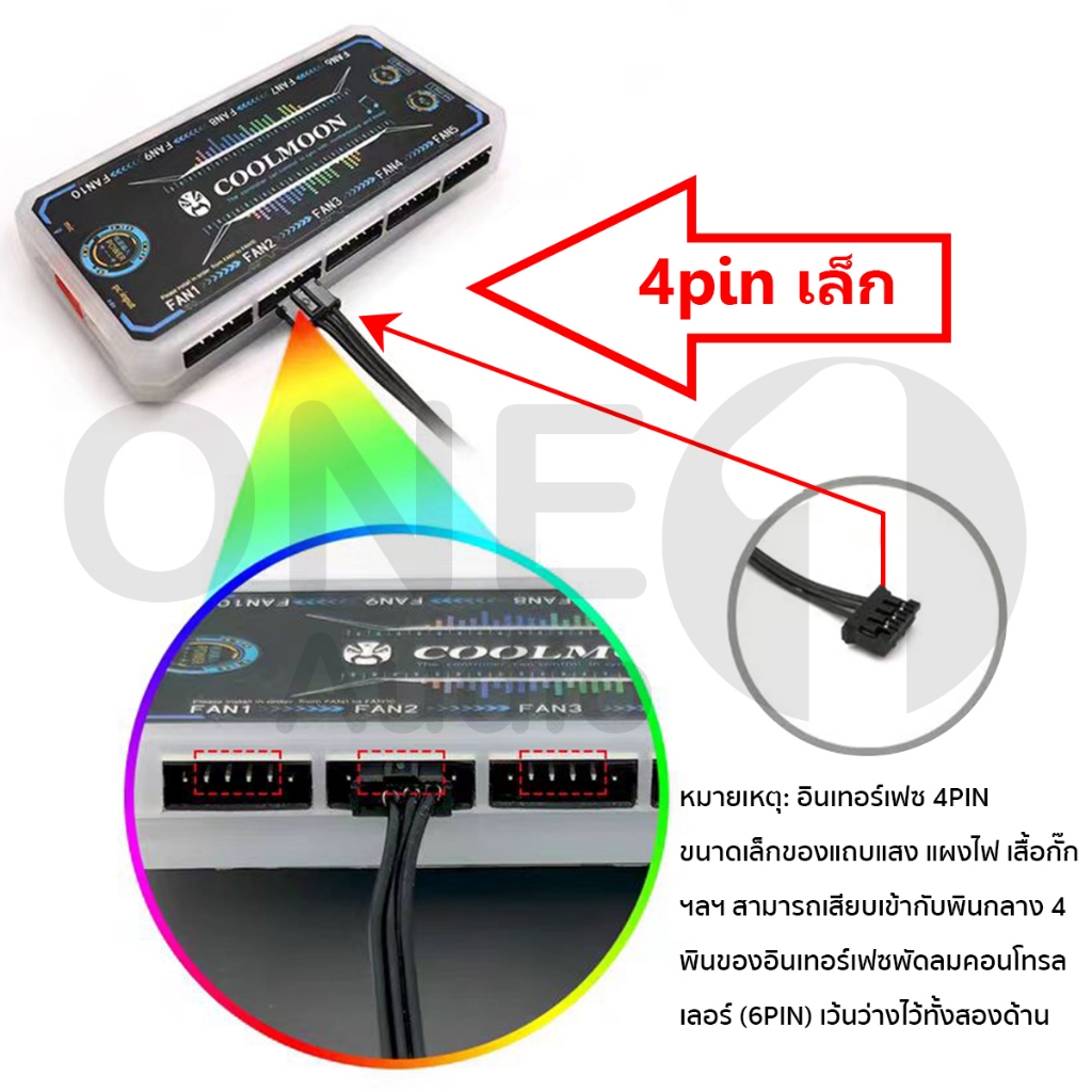 OneAudio Coolmoon แถบไฟ LED แม่เหล็ก ยาว 40 ซม. 5V Argb แชสซีริ้วสายไฟ SATA 3PIN หลอดไฟ RGB คอมพิวเตอร์เดสก์ท็อป