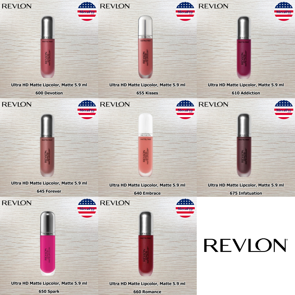 Revlon® Ultra HD Matte Lipcolor, Matte 5.9 ml เรฟลอน ลิควิดลิปสติก เนื้อแมท อัลตร้า เอชดี แม็ท ลิป คัลเลอร์ – โปรปัง
