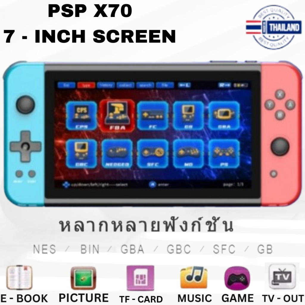 🔥ขายร้อน🔥PSP X70 / PSP X7 / PSP X12 4K เกมคอนโซล แบบพกพามือถือคอนโซลวิดีโอเกมย้อนยุคคลาสสิกเครื่องเล