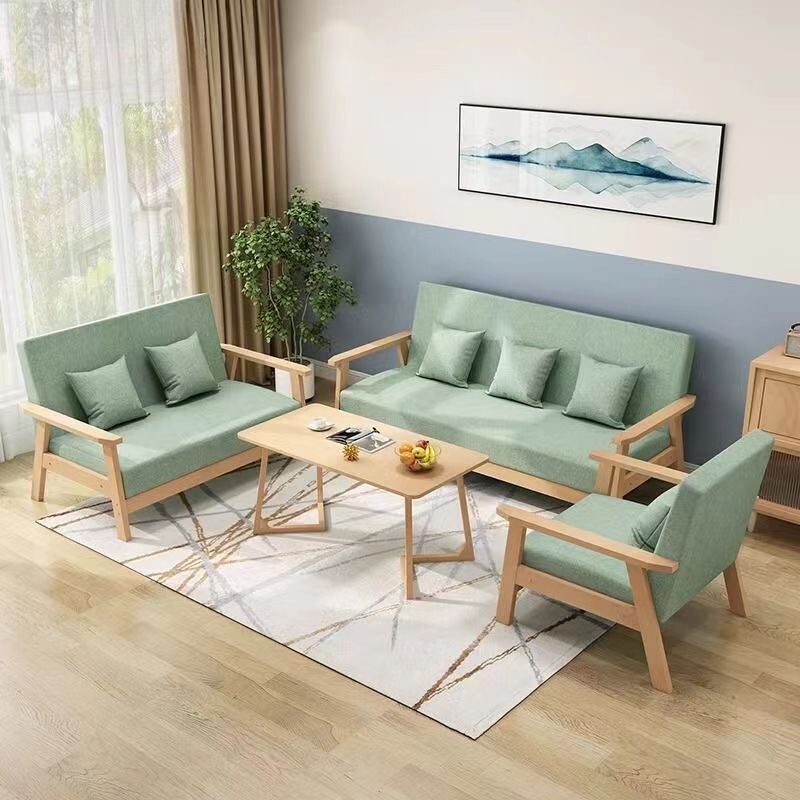 ESShelf สไตล์มินิมอล 1/2/3 ที่นั่ง เก้าอี้โซฟา Sofa ทำจากไม้ธรรมชาติ หลายสีให้เลือก โซฟานุ่ม เหมาะสำหรับสำนักงาน ห้องนั