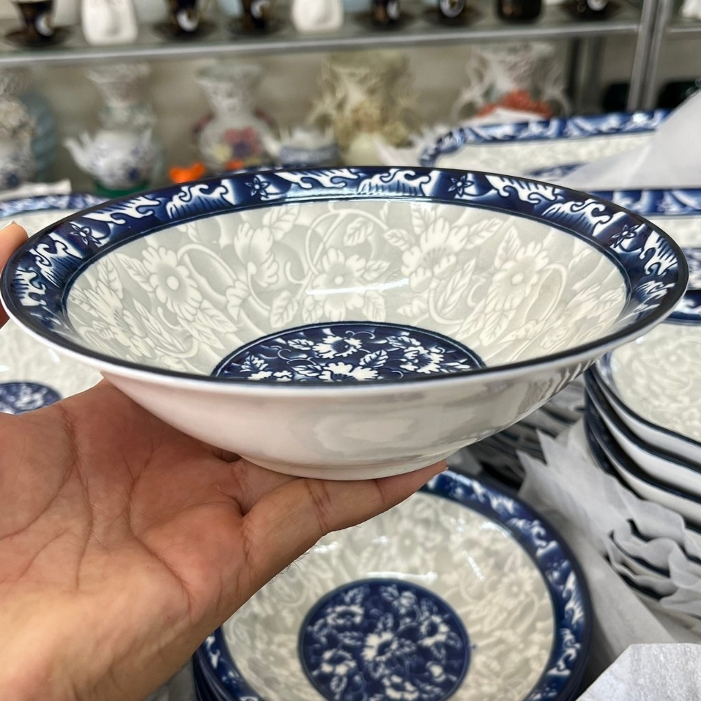 ถ้วยชาม ถ้วยลายคราม ชามลายไทย ขนาด 7 นิ้ว จานชามราคาถูกๆ ถ้วยสวยๆ เข้าไมโครเวฟได้