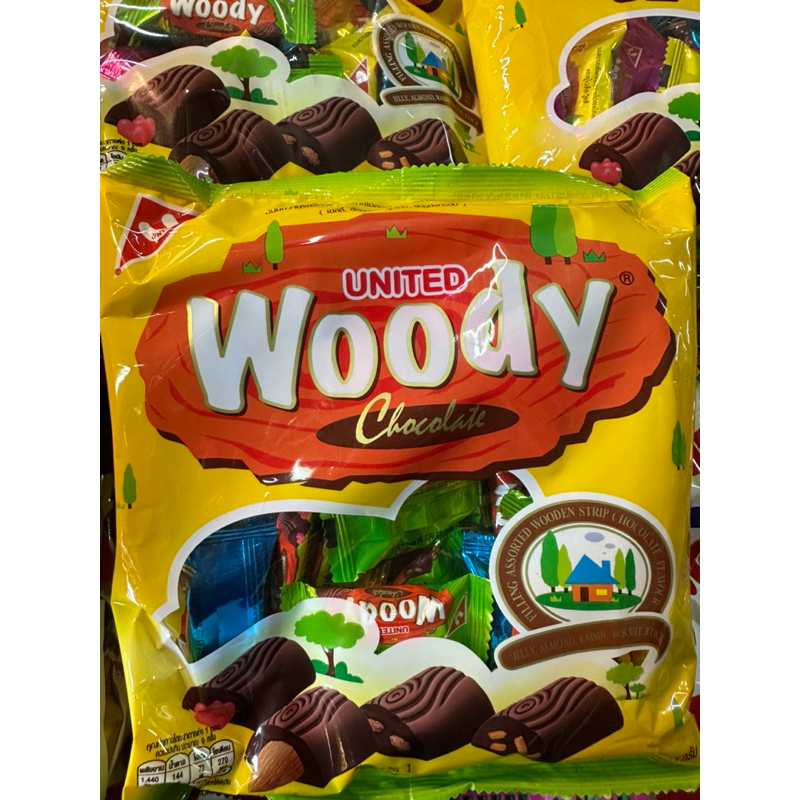 ขนม United Woody รสช็อคโกแลตอัลมอล