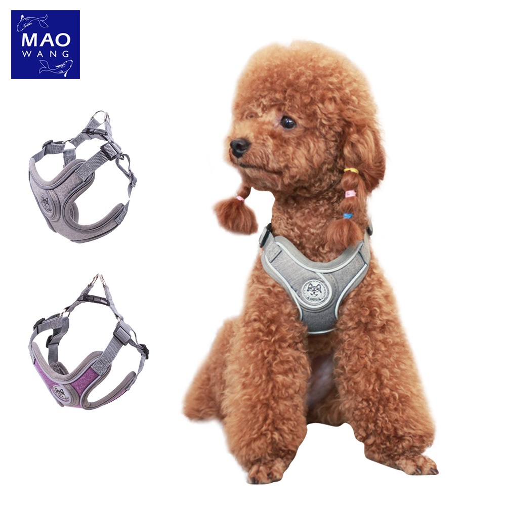 MAO สายรัดอกสุนัข เรืองแสง พร้อมสายจูง ระบายความร้อน สำหรับน้องหมา