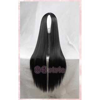 วิกผมยาว ผมตรง สีดำ มีหนังหัวเทียมแสกกลาง ยาว 100 cm พร้อมส่งในไทย มีบริการเก็บเงินปลายทาง