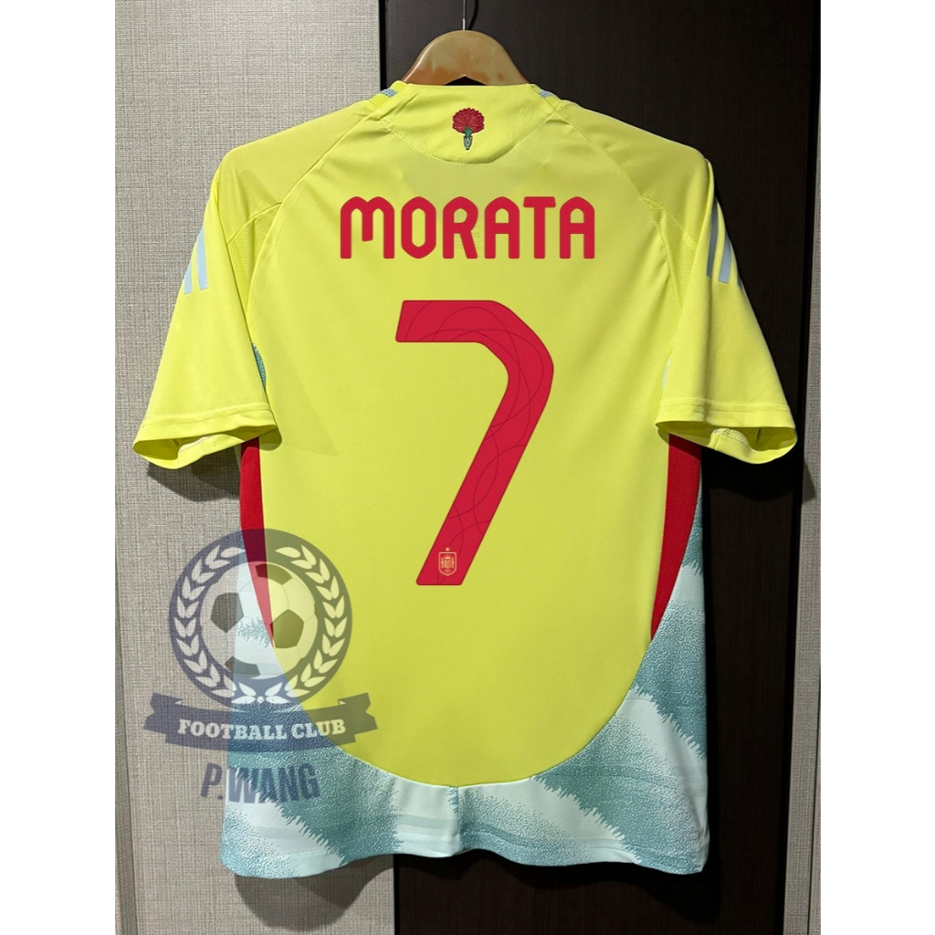 New !!! เสื้อฟุตบอลทีมชาติ สเปน Away เยือน ยูโร 2024 [PLAYER] เกรดนักเตะ สีเหลือง สามารถสกรีนชื่อเบอร์นักเตะ หน้า-หลัง