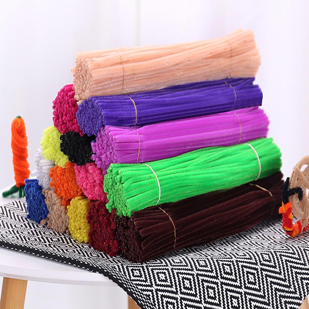 New ลวดกำมะหยี่ DIY Chenille 100เส้น/มัด ขนาด30cm. พร้อมส่ง 14 สี #A174