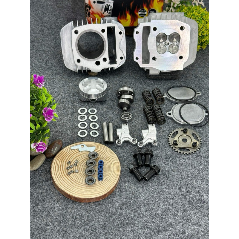 ชุด125ลูก63/4วาล์วขนาดวาว21-24พร้อมเซ็ทหลังวาวขยายเบ้าใส่125คาร์บูและ125iรุ่นไฟเลี้ยวบังลม