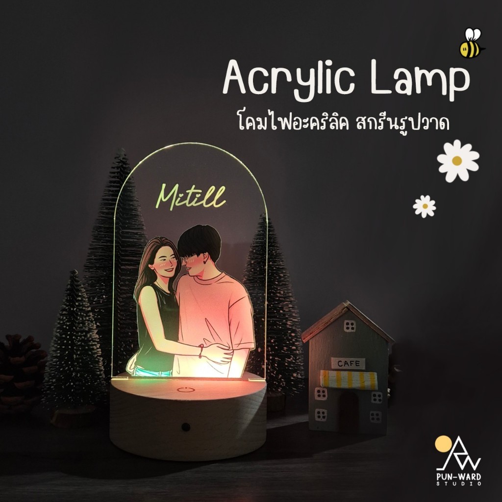 โคมไฟอะคริลิค โคมไฟรูปวาด รูปวาดแบบมินิมอลคาร์แรคเตอร์ ของขวัญทุกเทศกาลต่างๆ
