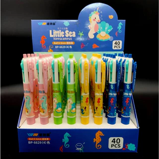 🎀กล่อง 40 ด้าม 🎀ปากกากดลูกลื่น 4 สี ลายการ์ตูนน่ารัก แฟนซีหลากสีสัน น่าใช้ เครื่องเขียนสำนักงาน โรงเรียน