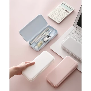 พร้อมส่ง กล่องดินสอพาสเทล กล่องใส่ดินสอ กล่องใส่เครื่องเขียน แบบแยกช่อง แบ่งช่อง