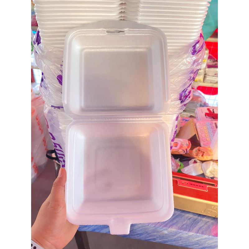 กล่องโฟม SB500 ขนาดกล่องข้าวทั่วไป สะดวก สะอาดและปลอดภัย ขนาด 17*18*4cm (จำกัด1ออเดอร์ต่อ1แถวคะ)100ชิ้น/แถว