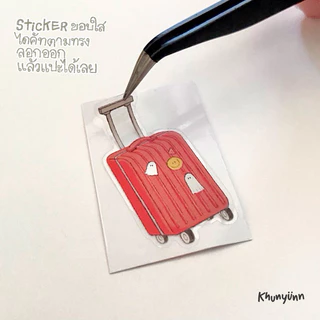 (6 ชิ้น 50.-) Sticker Christmas and the little ghost สติกเกอร์ไดคัท ขอบใส เนื้อด้านกันน้ำ - khunyunn