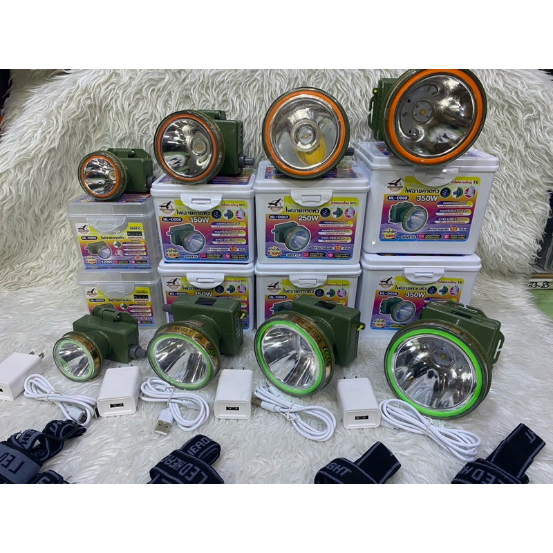 ไฟฉายคาดหัวดำน้ำ HLรุ่น D 005(120w)/D 006(150w) /D 007(250w)/D 008(350w) ดำน้ำได้ 8 เมตร ใช้งานได้ 12 ชม. ปรับหรี่แสงได้