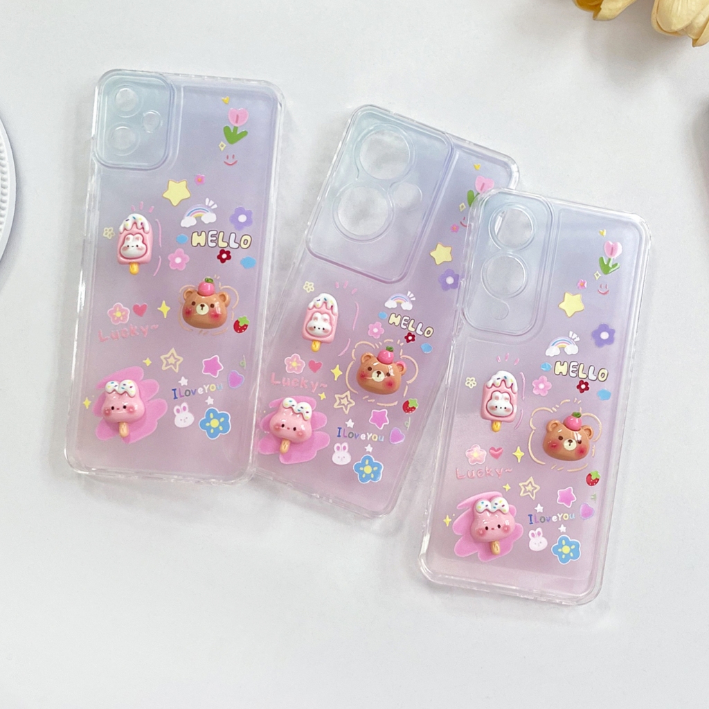 เคสนิ่ม เคสใสพาสเทล การ์ตูนนูน i11/12/13/14/15/Pro/max OPPO A15 A18 A54 A53 A58 RENO11 VIVO Y12 Y20 Y21 V30 SAMSUNG A05S