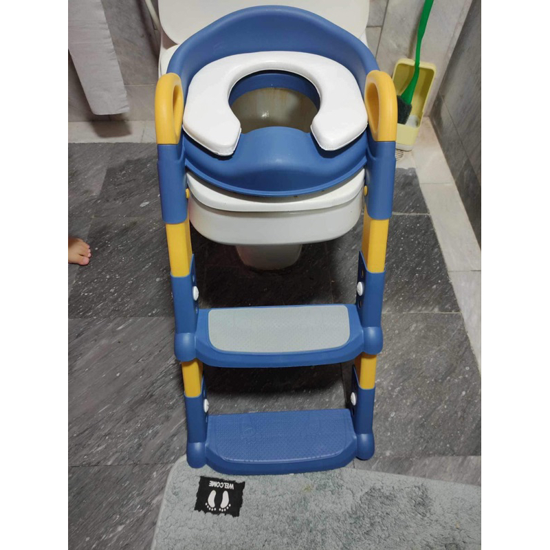 บันไดชักโครกเด็ก2in1 พร้อมเบาะ pvc