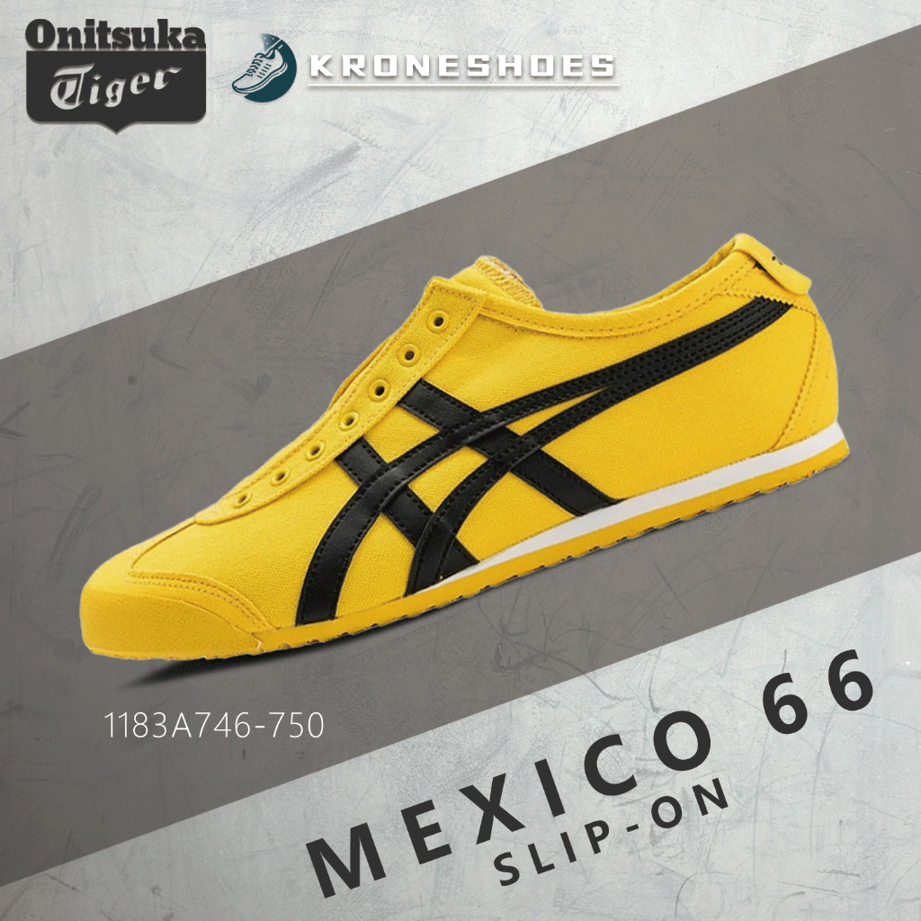 ของแท้ 100% Onitsuka tiger MEXICO 66 Slip-on 1183A746-750 รองเท้าผ้าใบ ได้ทั้งชายและหญิง ผ้าแคนวาส