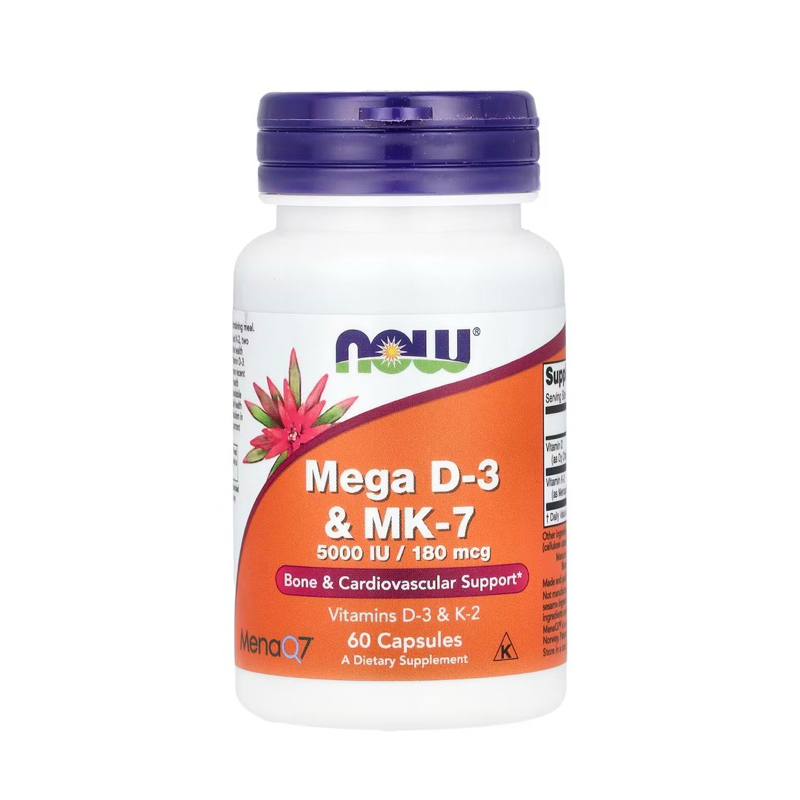 Now Foods Mega D3 & MK7 D3 K2 60 capsules
