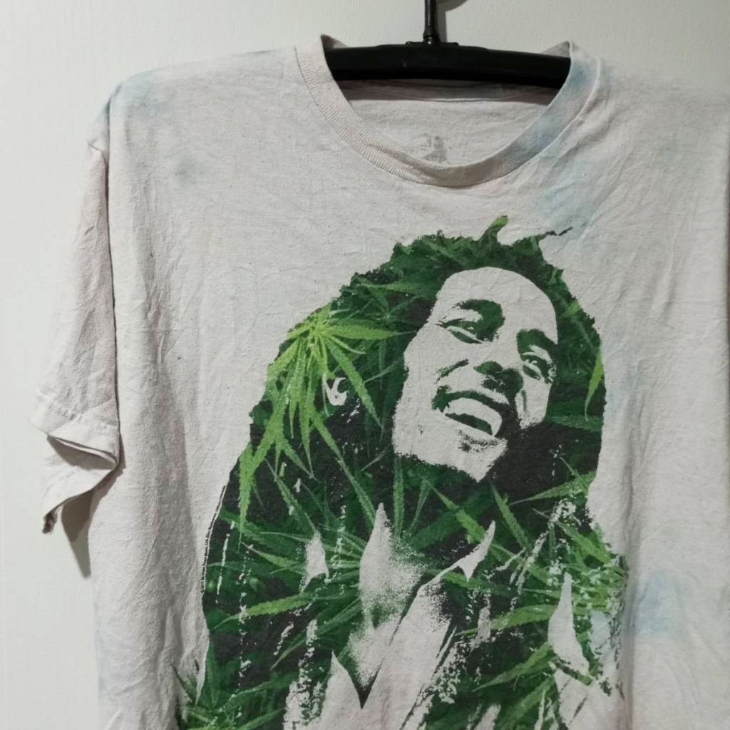 HIA PHI VINTAGE (Size L) เสื้อยืด บ็อบมาร์เลย์ Bob Marley มัดย้อม สายเขียว มือสอง