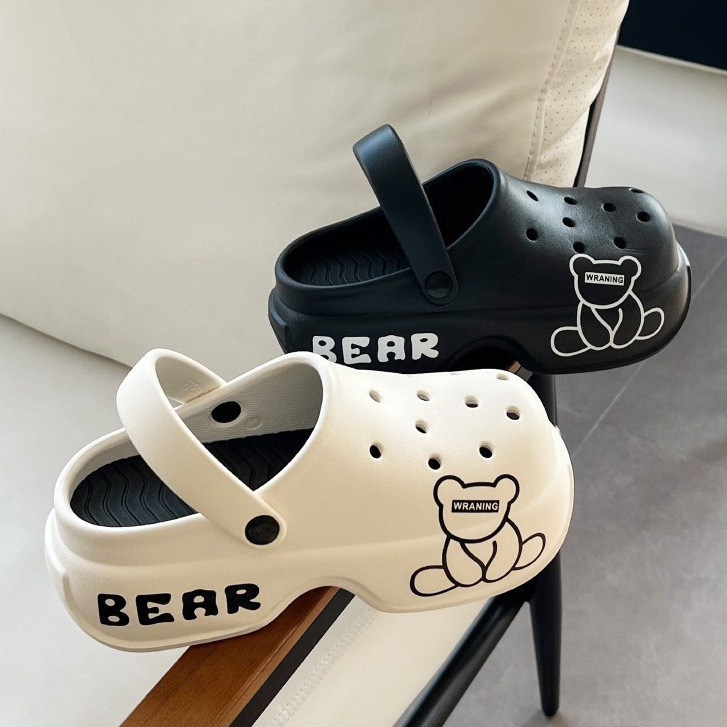 SHO-HK รองเท้าหัวโต น่ารัก สไตล์เกาหลี รองเท้าสีพาสเทล มินิมอล ลายการ์ตูนน่ารักมาก