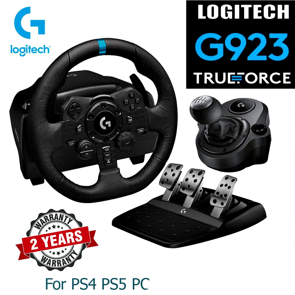 🔥ขายดีมาก🔥LOGITECH G923 Racing Wheel and Pedals TRUEFORCE สูงถึง 1,000 Hz การขับขี่ที่ตอบสนอง สำหรับ PS5, PS4, PC, Mac