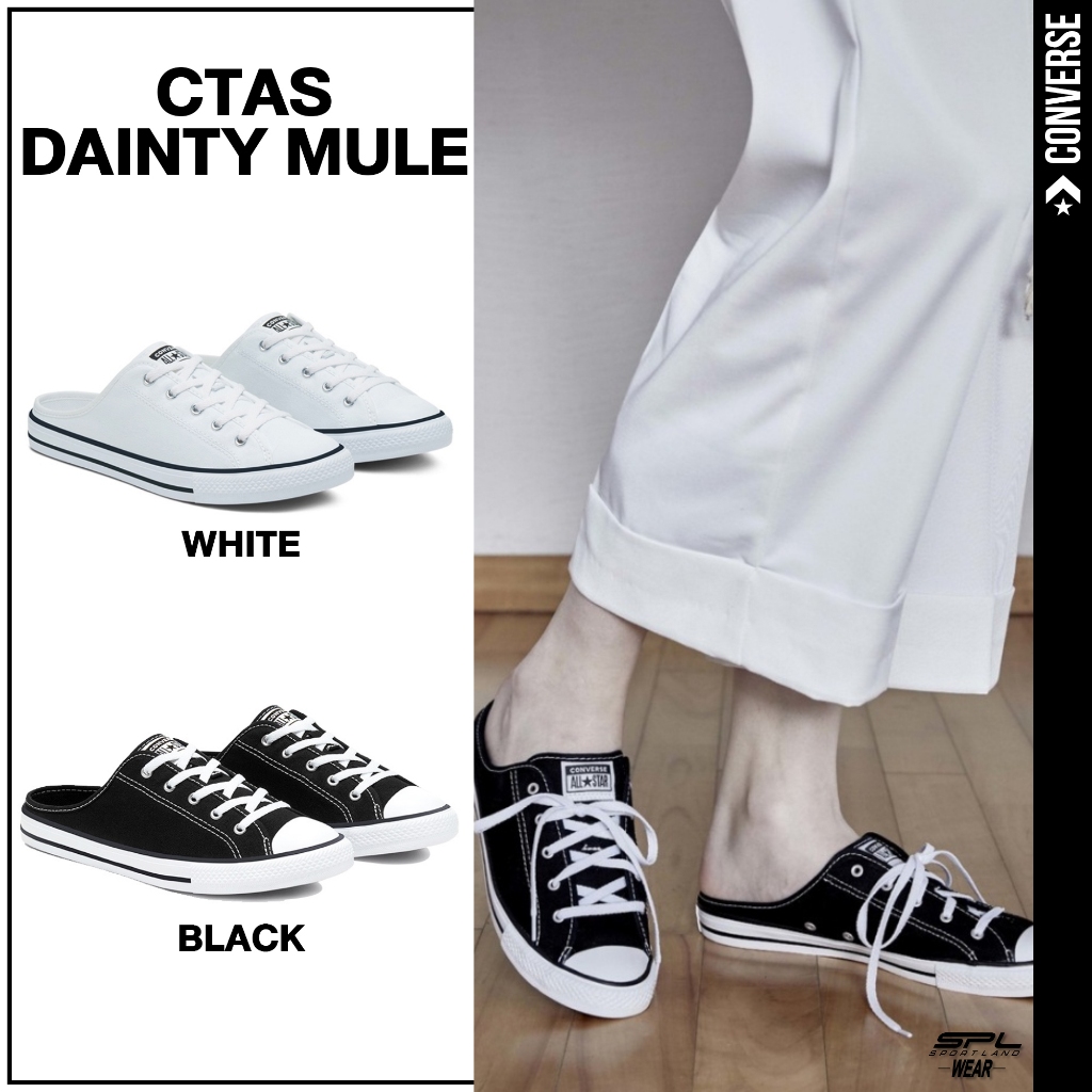 Converse คอนเวิร์ส รองเท้าผ้าใบ รองเท้าแฟชั่น CV W All Star Dainty Mule รุ่น 567945CU0BK / 567946CU0WW (2000)