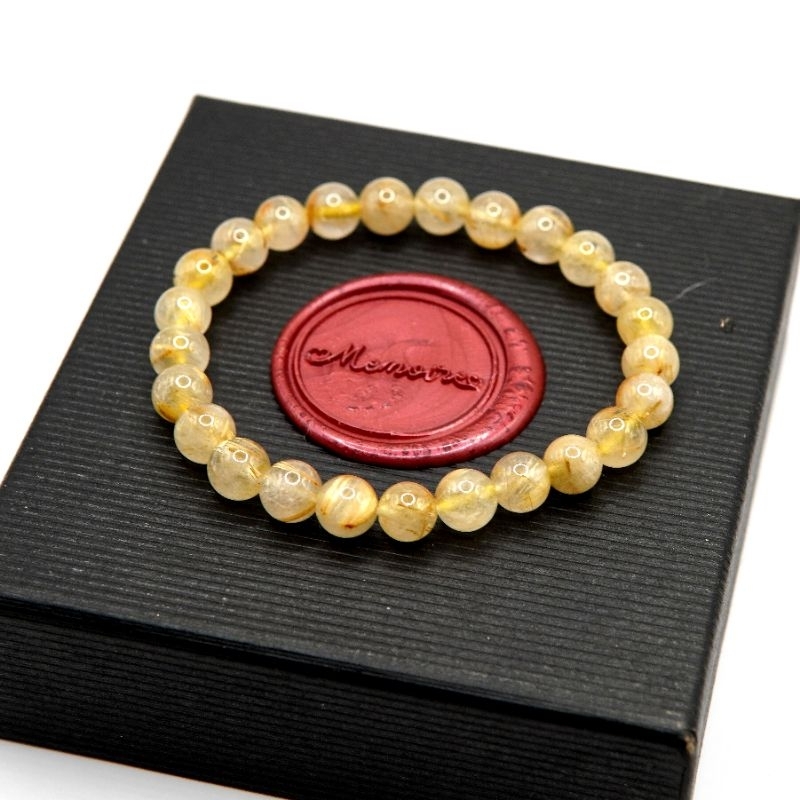 กำไลหินไหมทองแท้ Golden Rutilated Quartz | เรียกทรัพย์ เสริมโชค เจรจาดี ใส่แล้วดึงดูดเงินทอง พลังมูจัดเต็ม