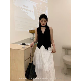 📍พร้อมส่ง📍8183💌เสื้อ vest แมทช์กับลุคไหนก็ดูดี เนื้อผ้าดี มีซับใน มาพร้อมสายไขว้คอ TAG:WG.WE 🇰🇷