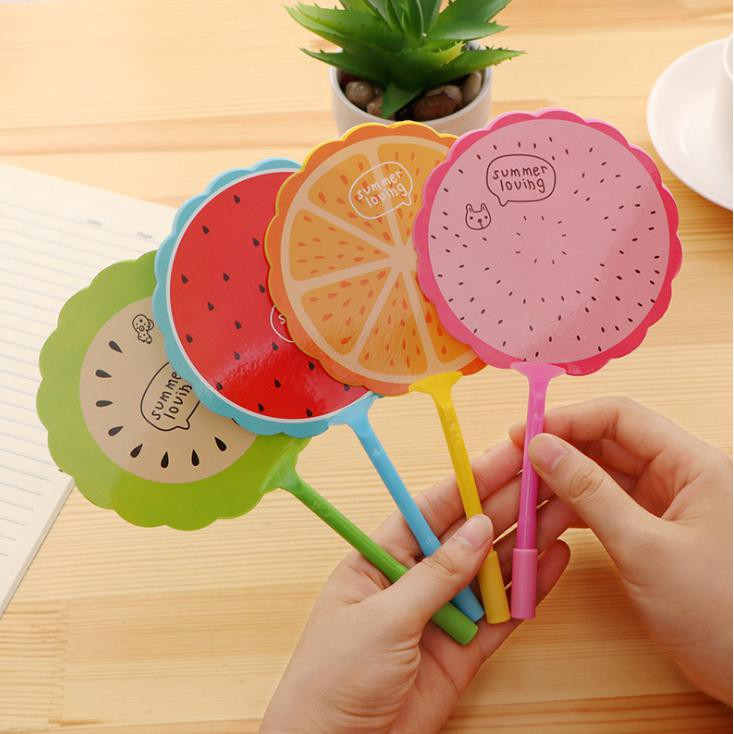 🍉ปากกาลูกลื่นพัดผลไม้ ไส้สีน้ำเงิน 0.5 [🎲เลือกแบบ] ด้ามละ 4 บาท✔️พร้อมส่งOhwowshop เครื่องเขียน จดบันทึกข้อความ ปากกาพัด