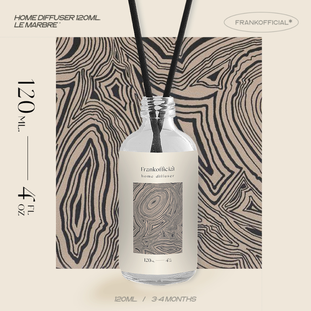 Frank - Le marbre Collectionเซ็ทก้านหอมสไตล์เกาหลี Blue 120ml. ให้เยอะกว่าร้านเราไม่มีแล้ว ใช้ได้ 2 เดือน แถมก้านไม้ฟรี
