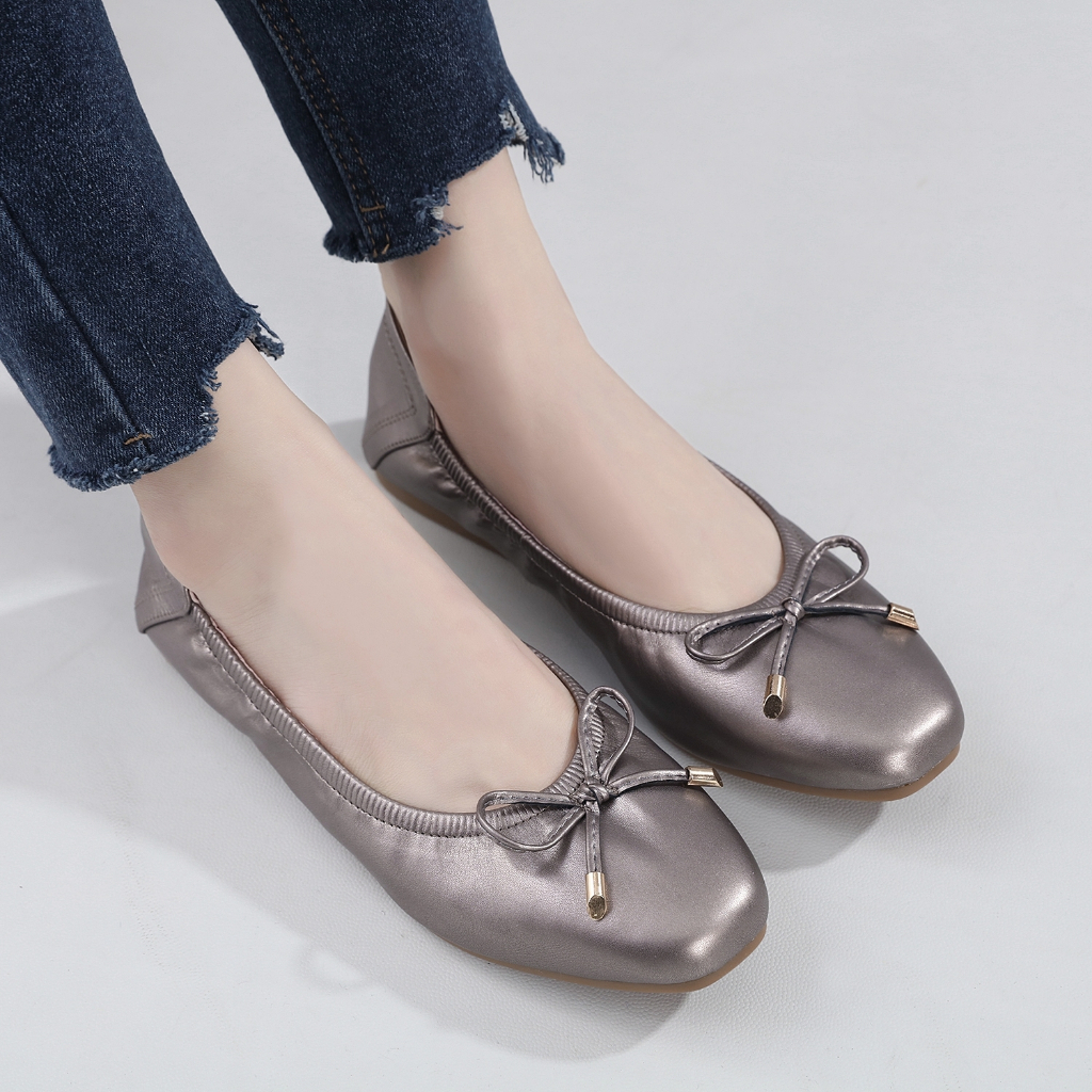 Star 01 มีไซส์ 35-45 รองเท้าคัชชู พื้นนิ่ม ซัพพอร์ทเท้า ทรงบัลเล่ต์ ส้นแบน เสริมพื้นยางกันลื่น - รูปที่ 3